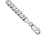 14k White Gold 4.75mm Beveled Curb Chain