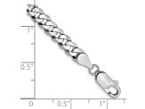 14k White Gold 4.75mm Beveled Curb Chain