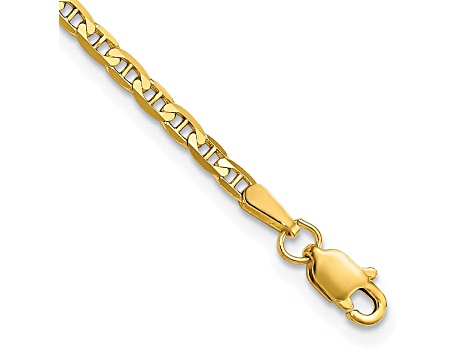 14k Yellow Gold 2.4mm Flat Anchor Chain