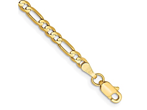 14k Yellow Gold 3mm Concave Open Figaro Chain - VG335 | JTV.com