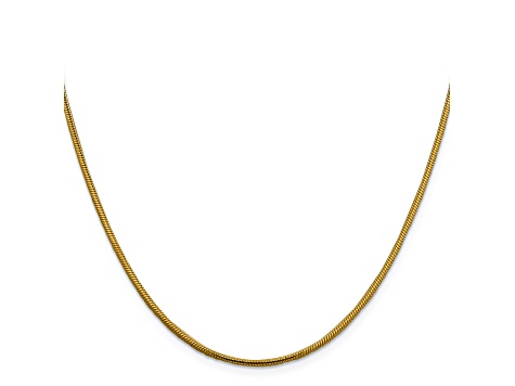 14k Yellow Gold 1.85mm Round Snake Chain 24 Inches