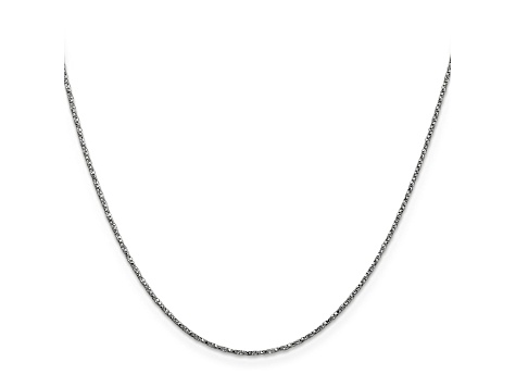 14k White Gold 0.95mm Twisted Box Chain 16 Inches