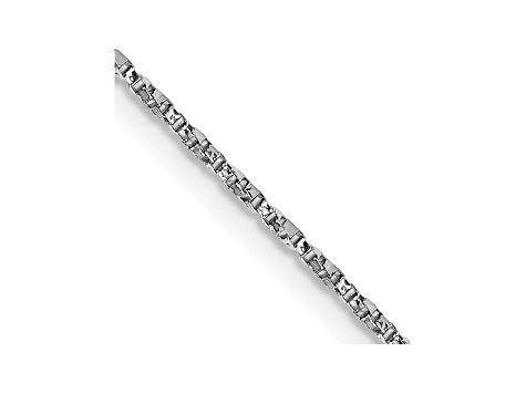 14k White Gold 0.95mm Twisted Box Chain 16 Inches
