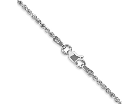 14k White Gold 1.5mm Regular Rope Chain 16 Inches