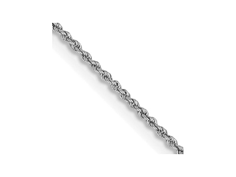 14k White Gold 1.5mm Regular Rope Chain 18 Inches