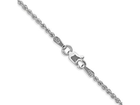 14k White Gold 1.5mm Regular Rope Chain 20 Inches