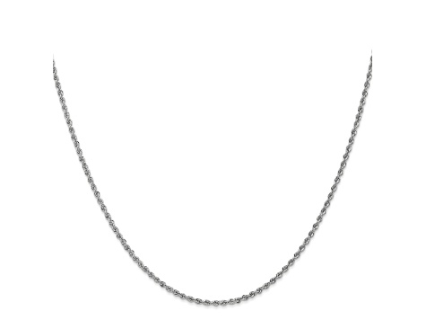 14k White Gold 1.5mm Regular Rope Chain 22 Inches