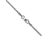 14k White Gold 1.5mm Regular Rope Chain 24 Inches