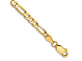 14k Yellow Gold 4mm Concave Open Figaro Chain