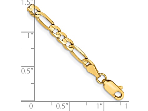 14k Yellow Gold 4mm Concave Open Figaro Chain