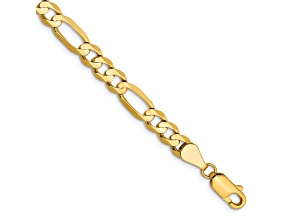 14k Yellow Gold 5.50mm Concave Open Figaro Chain