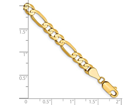 14k Yellow Gold 5.50mm Concave Open Figaro Chain