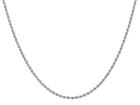14k White Gold 2.0mm Regular Rope Chain 16 Inches
