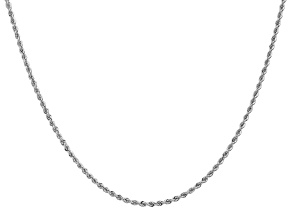 14k White Gold 2.0mm Regular Rope Chain 20 Inches