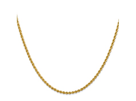 14k Yellow Gold 2.25mm Regular Rope Chain 16 Inches