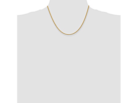 14k Yellow Gold 2.25mm Regular Rope Chain 18 Inches