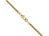 14k Yellow Gold 2.25mm Regular Rope Chain 20 Inches