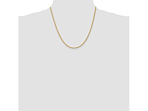 14k Yellow Gold 2.25mm Regular Rope Chain 20 Inches