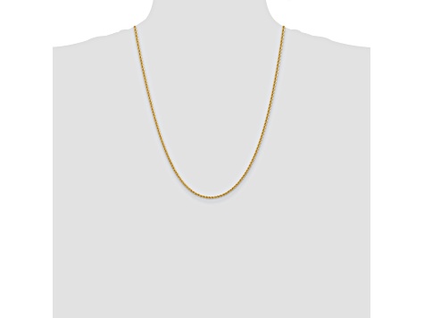 14k Yellow Gold 2.25mm Regular Rope Chain 24 Inches