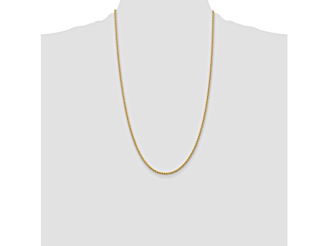 14k Yellow Gold 2.25mm Regular Rope Chain 26 Inches