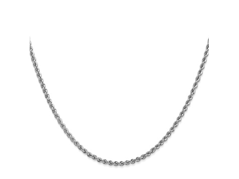 14k White Gold 2.25mm Regular Rope Chain 16 Inches