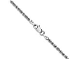14k White Gold 2.25mm Regular Rope Chain 20 Inches