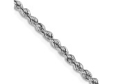 14k White Gold 2.25mm Regular Rope Chain 24 Inches