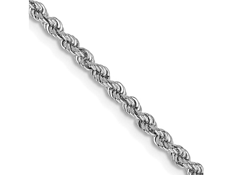 14k White Gold 2.25mm Regular Rope Chain 30 Inches