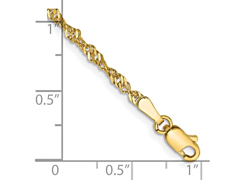 14k Yellow Gold 2mm Singapore Chain