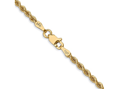 14k Yellow Gold 2.5mm Regular Rope Chain 16 Inches