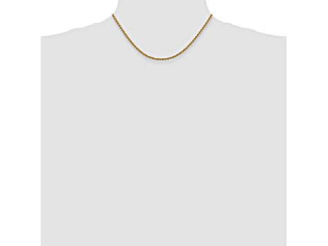 14k Yellow Gold 2.5mm Regular Rope Chain 16 Inches