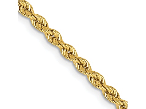 14k Yellow Gold 2.5mm Regular Rope Chain 22 Inches