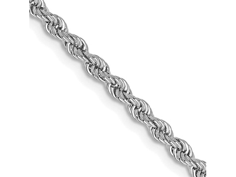 14k White Gold 2.5mm Regular Rope Chain 16 Inches