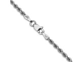 14k White Gold 2.5mm Regular Rope Chain 16 Inches