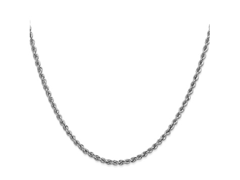 14k White Gold 2.5mm Regular Rope Chain 18 Inches