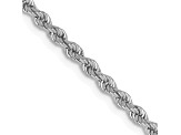 14k White Gold 2.5mm Regular Rope Chain 22 Inches