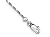 14k White Gold 1mm Spiga Diamond-cut Pendant Chain