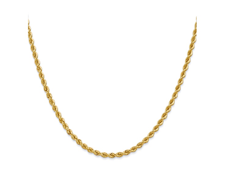 14K Yellow Gold 2.75mm Regular Rope Chain 16 Inches