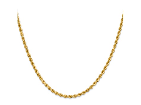 14K Yellow Gold 2.75mm Regular Rope Chain 16 Inches