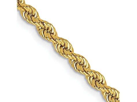 14K Yellow Gold 2.75mm Regular Rope Chain 24 Inches