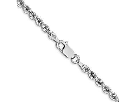 14K White Gold 2.75mm Regular Rope Chain 18 Inches