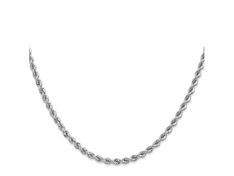 14K White Gold 2.75mm Regular Rope Chain 22 Inches