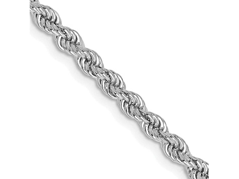 14K White Gold 2.75mm Regular Rope Chain 22 Inches