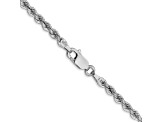 14K White Gold 2.75mm Regular Rope Chain 22 Inches