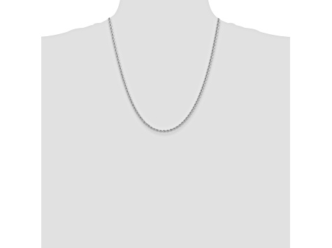 14K White Gold 2.75mm Regular Rope Chain 22 Inches