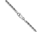 14K White Gold 2.75mm Regular Rope Chain 24 Inches