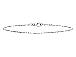 14k White Gold 1.1mm Baby Rope Chain