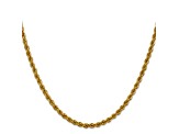 14k Yellow Gold 3mm Regular Rope Chain 22 Inches