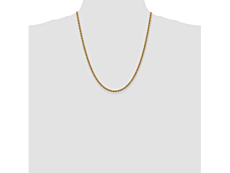 14k Yellow Gold 3mm Regular Rope Chain 22 Inches