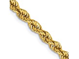 14k Yellow Gold 3mm Regular Rope Chain 24 Inches